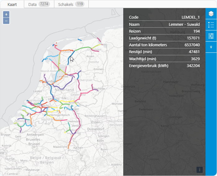A data dashboard with a network map